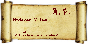 Moderer Vilma névjegykártya